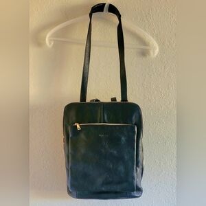 NWOT Unical! Black Leather Backpack. 100% Peppled Leather. 12×15×4.